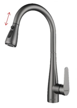 NOBEL Stainless Steel Pull-Out Kitchen Sink Cold Water Tap VS-5166-CTGM